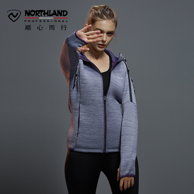 诺诗兰(NORTHLAND)户外休闲衣户外秋冬男女情侣款防风保暖弹力运动花灰绒外套GL065707/GL062708