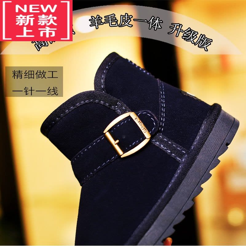 可莉允升级版澳洲羊一体儿童雪地靴男童鞋子冬季女童棉鞋防水宝宝鞋图片