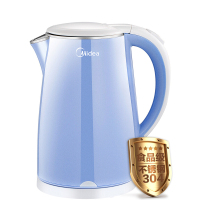 美的(Midea)WHJ1705C 电水壶 304不锈钢电热水壶 1.7L容量 双层防烫烧水壶