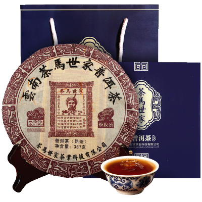 茶马世家 云南普洱熟茶 普洱七子饼茶 357g