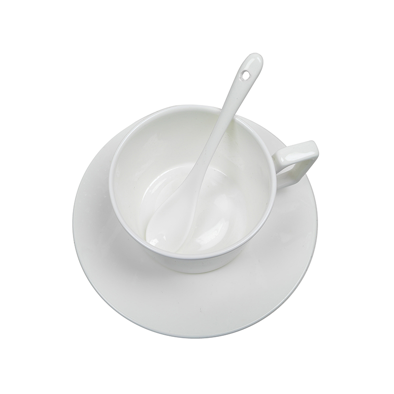 兰雅昀 纯白咖啡杯套装(含杯、碟、勺) 250ml 套高清大图