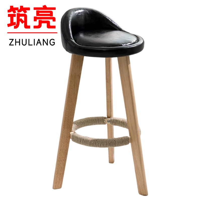 筑亮 实木高脚凳高清大图