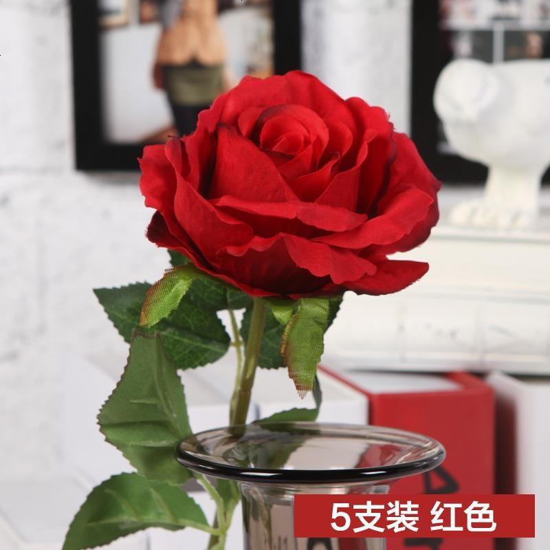 5支塑料客厅落地假花清家居饰品茶室装饰品花插时尚花道麻绳创意装饰摆设干花陶瓷文
