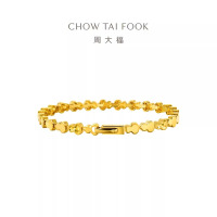 周大福爆闪鱼鳞葫芦黄金手链女足金首饰(工费:1520计价)F233863