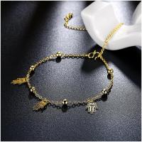 A047-A Women 18K yellow gold anklet jewelry 镀黄金色女脚链潮