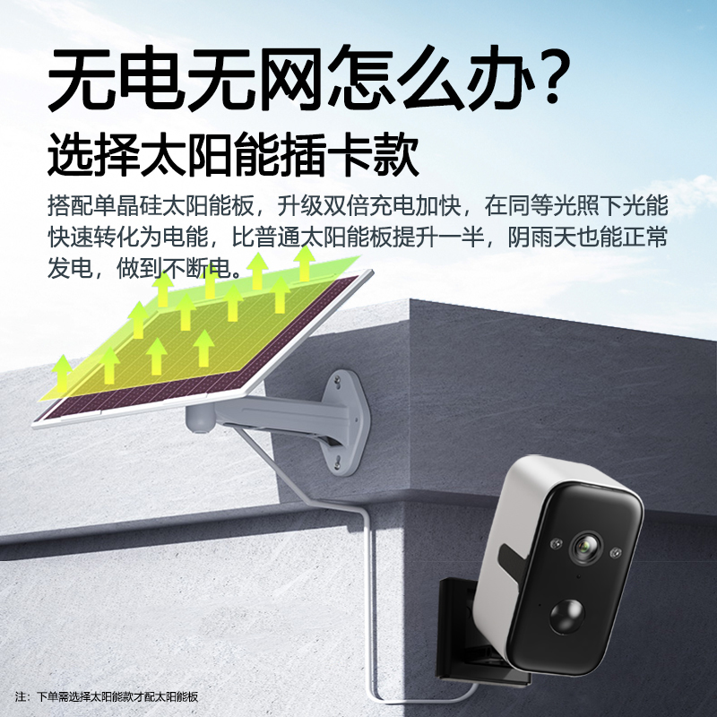 超长待机防水无线电池摄像头摄影头免打孔监控器免插电WiFi家用手机远程4G插卡免流量无网远程监控太阳能超长续航高清大图