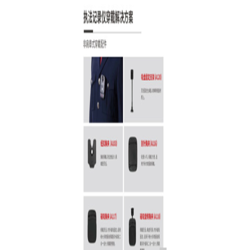 警翼执法记录仪配件夹带A105DJ点睛