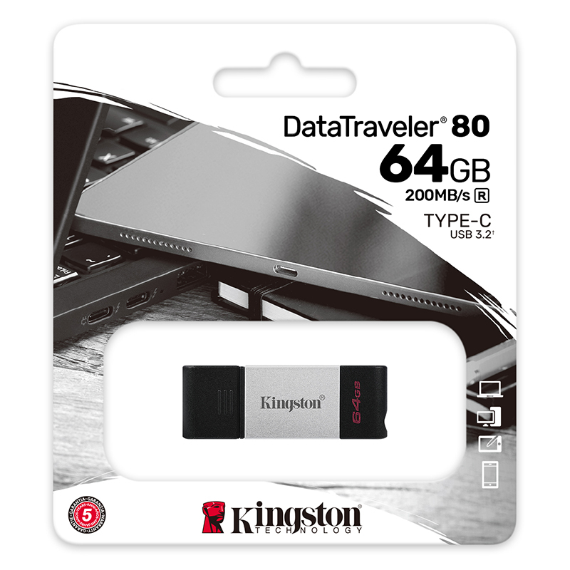 金士顿(Kingston)DT80 64GU盘 USB3.2 TYPE-C单接口 手机高速优盘读速200MB/S