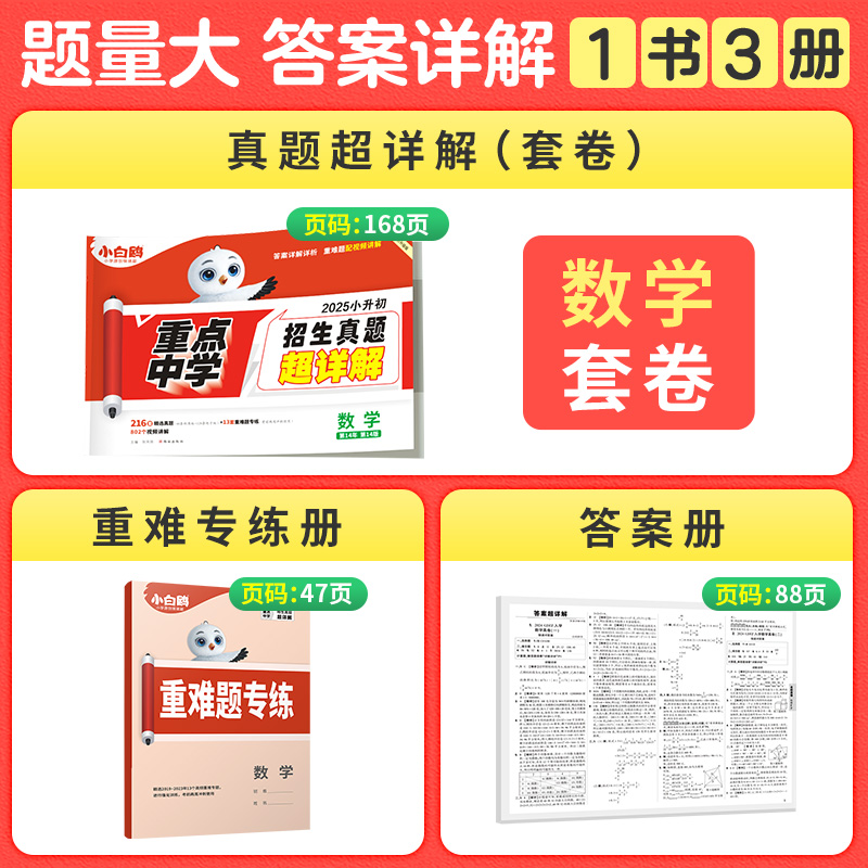 语文❤小升初真题[套卷]1本 小学升初中 [正版]2025小白鸥星空小升初真题卷数学语文英语毕业分班考试卷重点中学202高清大图