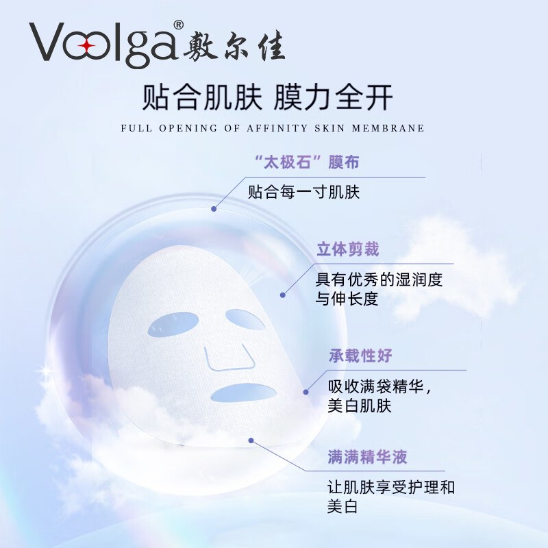 敷尔佳烟酰胺美白淡斑修护面膜5片高清大图