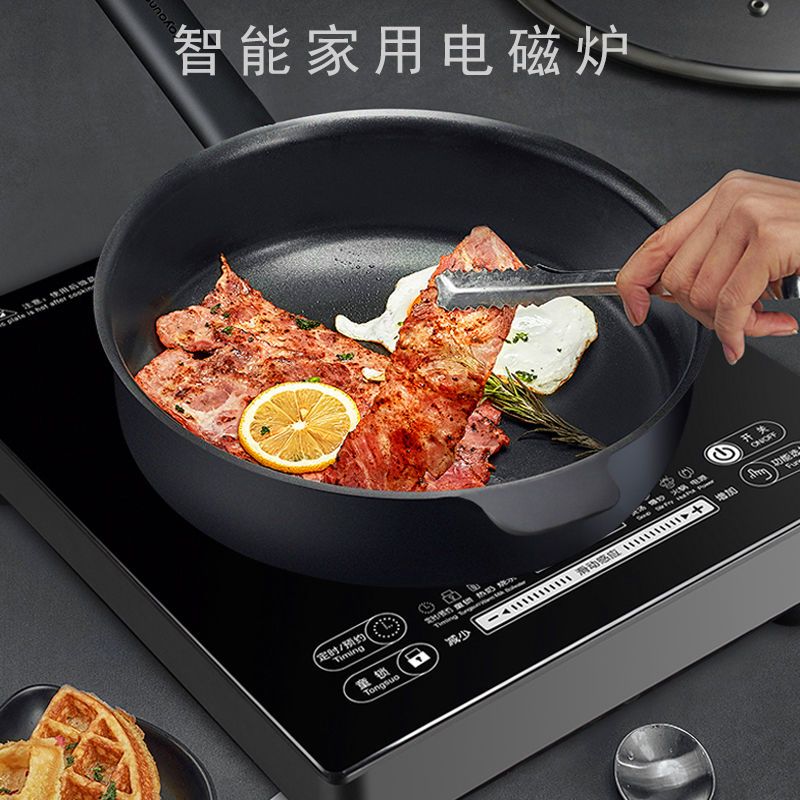 多功能3500w大功率电磁炉防水定时双风扇触|平面/黑色3500W电磁炉-三年换新 电磁炉+加厚不锈钢汤锅+汤漏勺套餐1