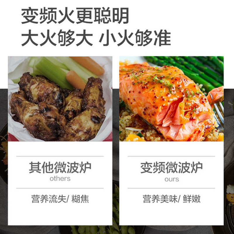 美的微波炉烤箱一体变频光波炉全自动家用智能平板式23L