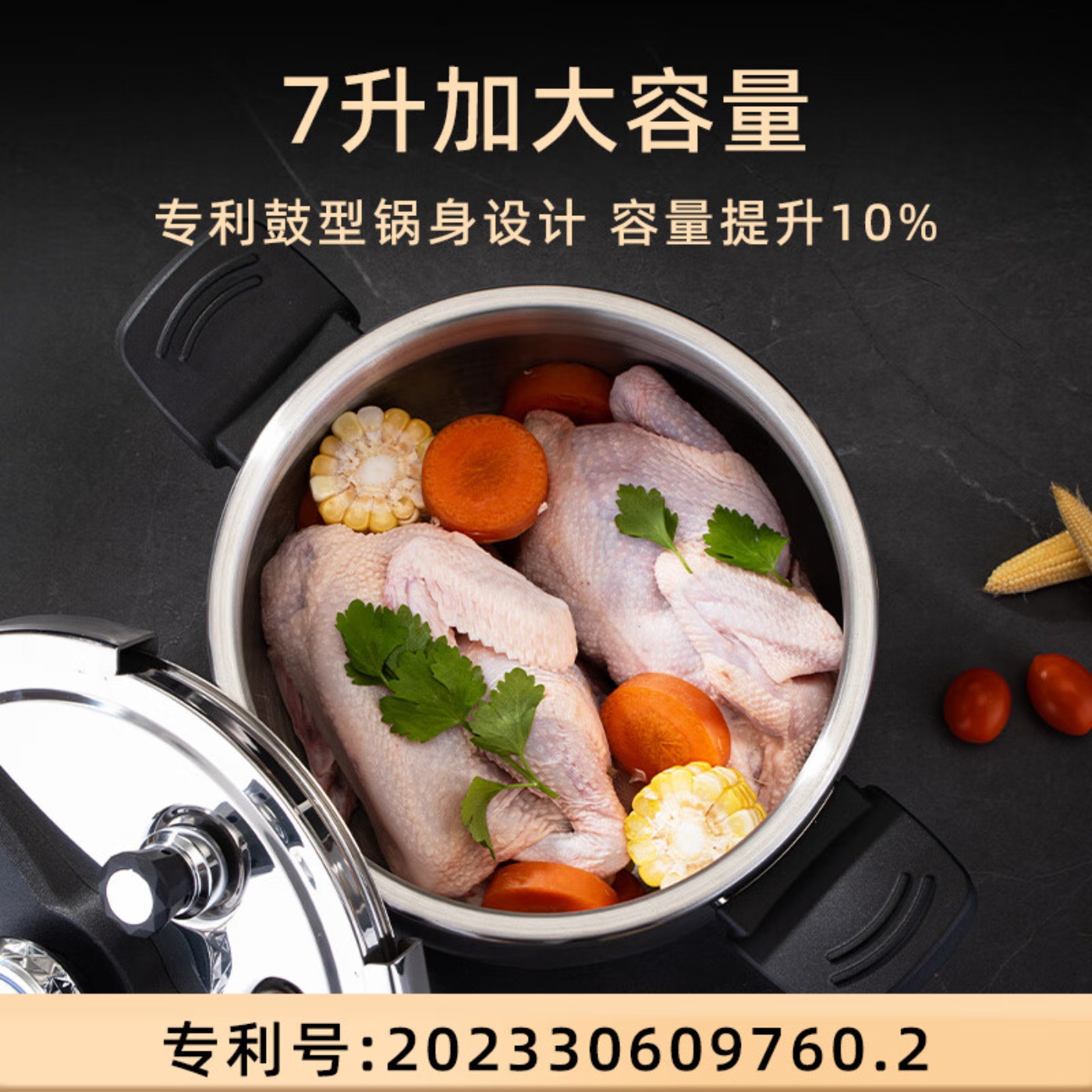 贝伦斯Behrens三层钢304高压锅7L BLS-GYL1204高清大图