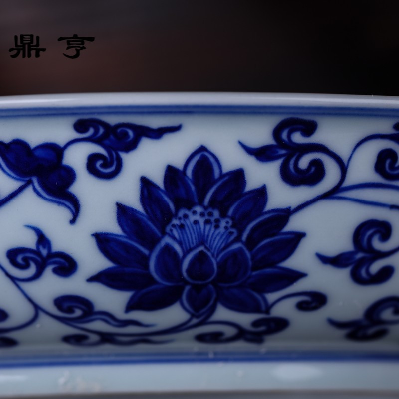 鼎亨长物居纯手工餐具餐盘陶瓷菜盘饭盘青花瓷盘子景德镇陶瓷盘家