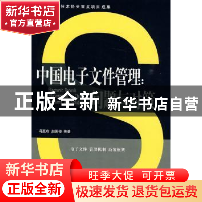 正版 中国电子文件管理:问题与对策 冯惠玲,赵国俊等著 中国人民