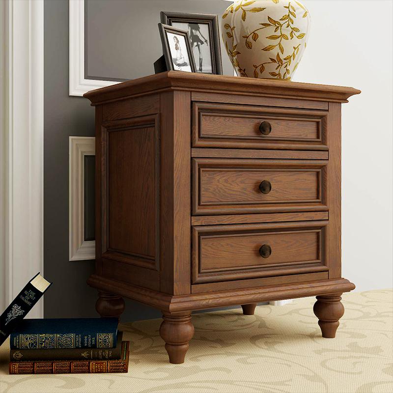 森美人美式乡村沙发边柜边几实木小茶几客厅电话桌小方桌角几床头柜整装高清大图