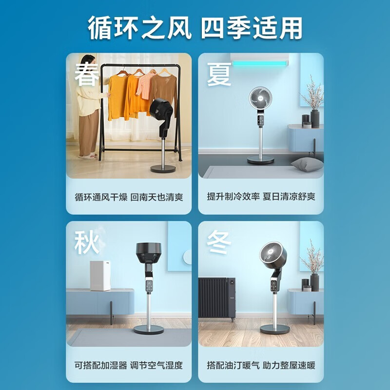 飞利浦(PHILIPS)空气循环扇家用冷风扇立式落地扇 直流变频APP远程遥控12档风速ACR3142CF