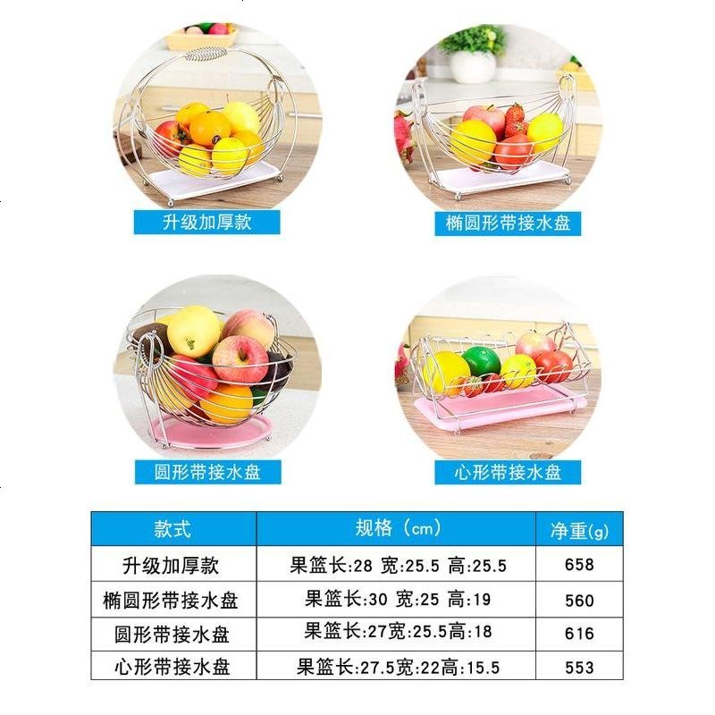 不锈钢水果盘客厅创意家用现代茶几沥水果篮子果盆欧式果蓝干