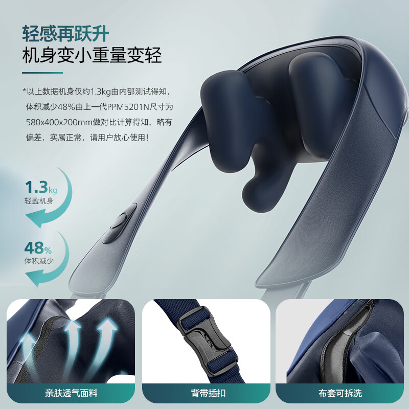 飞利浦颈椎按摩器按摩披肩肩颈按摩器PPM5202N高清大图