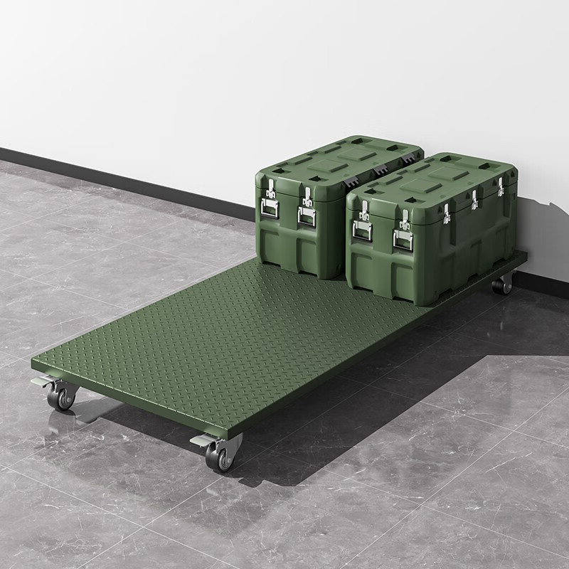 鑫金虎 军绿色移动托盘钢制物资装备周转托盘宽60cm高清大图
