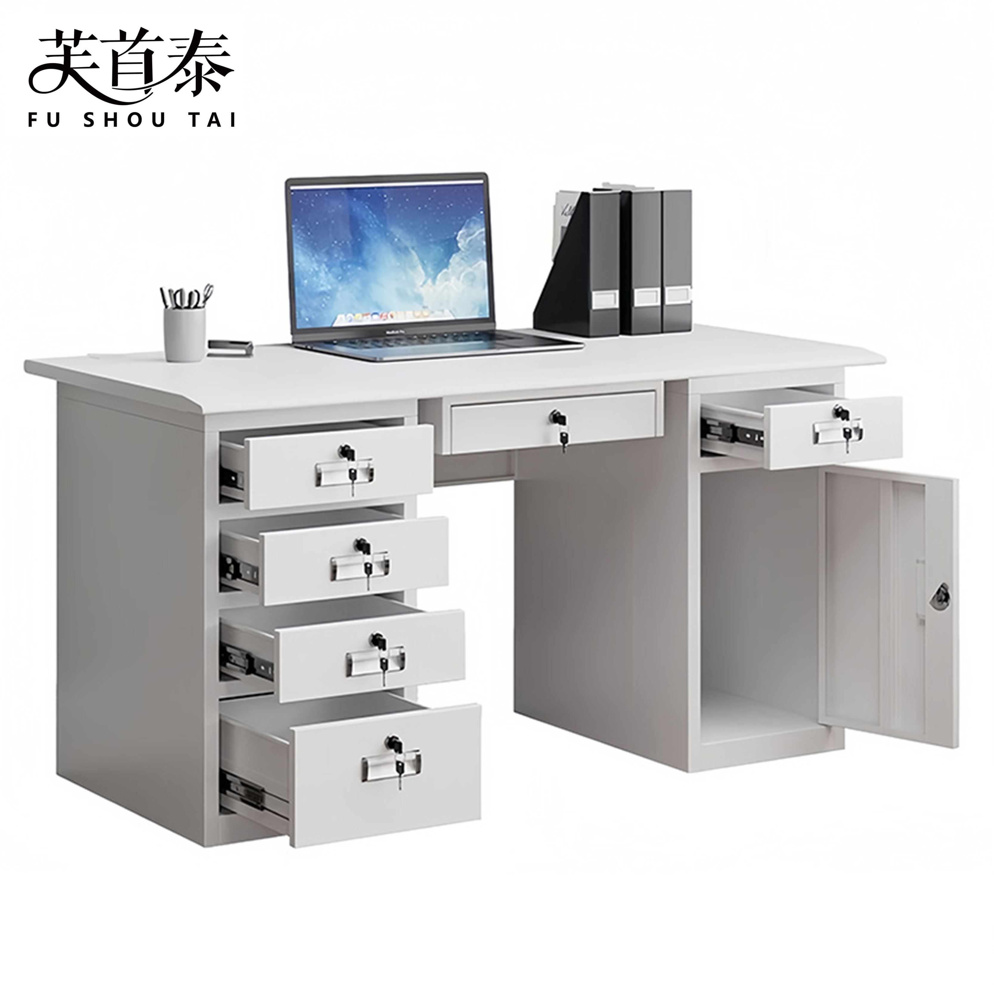 芙首泰钢制员工办公桌1200*600*740mm张高清大图