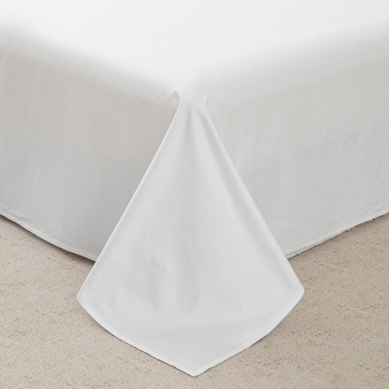 汉司家纺 210*290cm 60*80S喷气全棉贡缎床单 1.00 件/条 (计价单位:条) 纯白 可机洗水洗高清大图