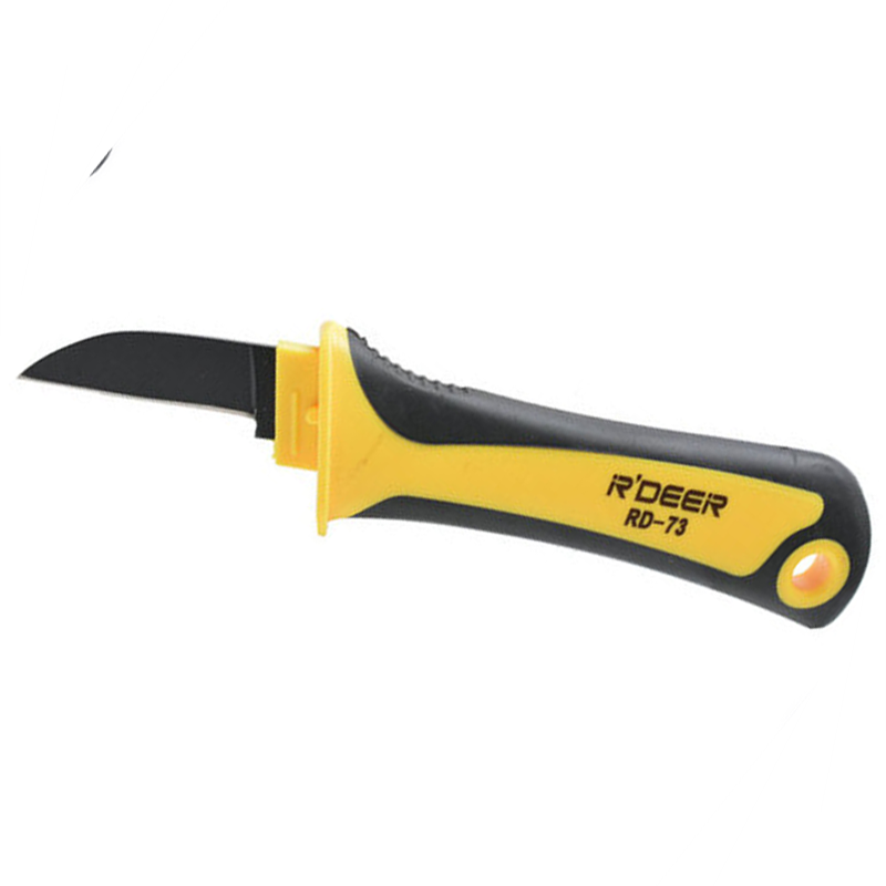 roeer电缆剥线刀直刃电工剥线刀快速剥线刀多功能绝缘柄电工刀