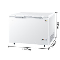 海尔(Haier) FCD-365HA（内销）海尔冰柜 365升L 卧式商用双温双室 冷冻冷藏 冷柜分开存放双顶开门冰柜