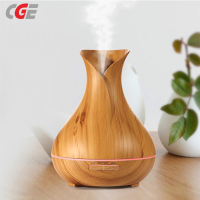 创意 花瓶香薰机加湿器 超声 静音七彩 木纹 香薰加湿器 创意礼品木纹花瓶加湿器香薰机卧室办公室酒店大堂扩香机 黄木纹