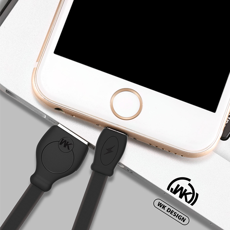 WK 极速线 苹果数据线快充充电线 电源线 iPhone7/6/6Sp/8/iPAD线长2.0米 黑色 WDC-023