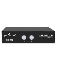 晶华 USB打印机共享器2口 USB自动切换器 二进一出 两台电脑共用打印机USB设备共享USB接口配2条USB数据线