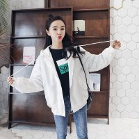 2018秋装慵懒风bf原宿棒球服女宽松连帽学生短外套夹克衫上衣