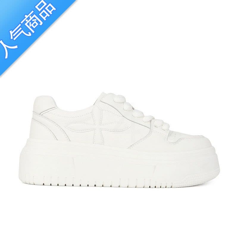 SUNTEK小白鞋内增高8cm小香风厚底春季百搭小码3233休闲面包板鞋女图片