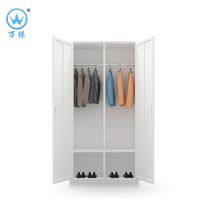 <万保>钢制更衣柜 办公家具 更衣柜 铁皮更衣柜 对开门更衣柜 双门简易衣柜