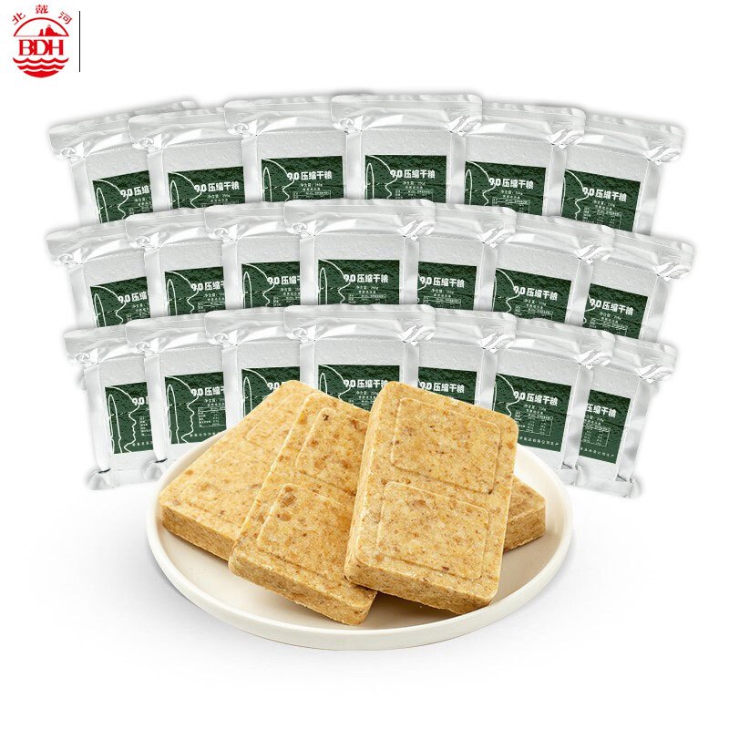 北戴河90压缩饼干250g包40包箱一箱装无铁桶视频