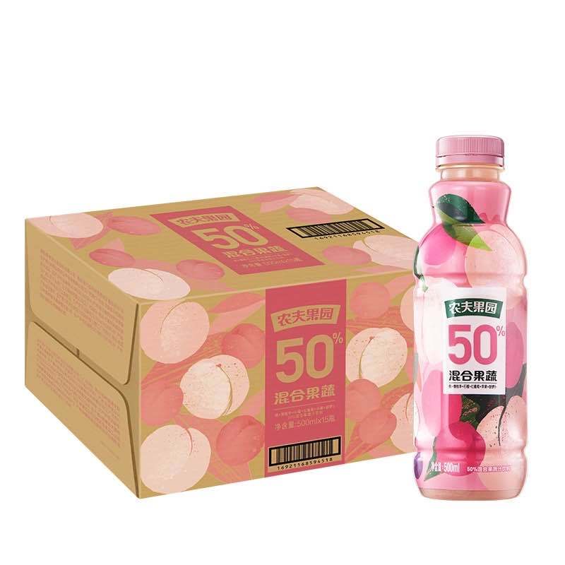 农夫山泉 50%农夫果园 桃子口味 500ml*15瓶整箱