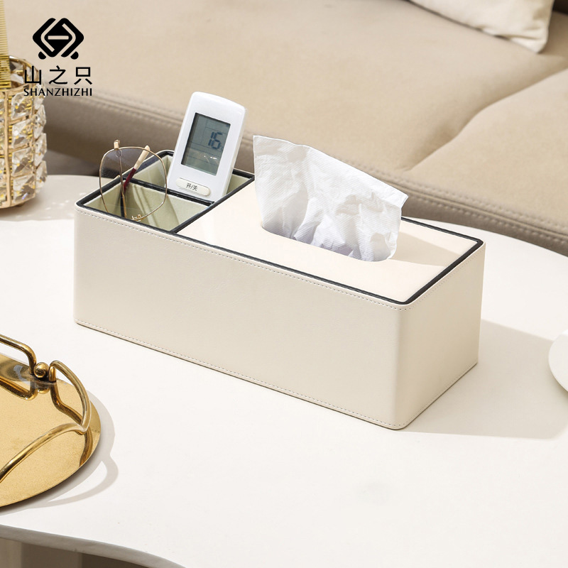 山之只 皮质收纳纸巾盒 黑边290*135*97mm 个高清大图