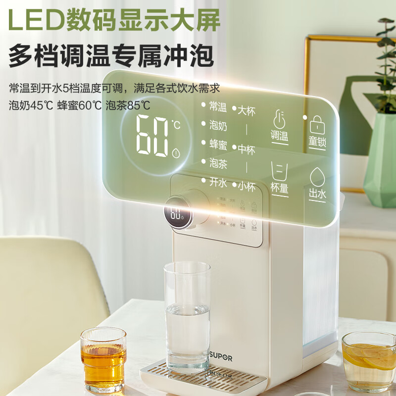 苏泊尔(SUPOR)即热式饮水机 3S速热家用台式小型一体免安装3L水箱桌面直饮机 矿化过滤 SW-JR30T06PRO高清大图