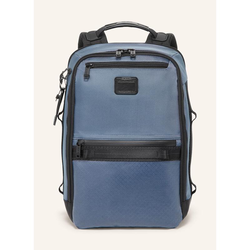 TUMI多功能商务休闲双肩包防丢追踪织物拼色防水旅行包高清大图