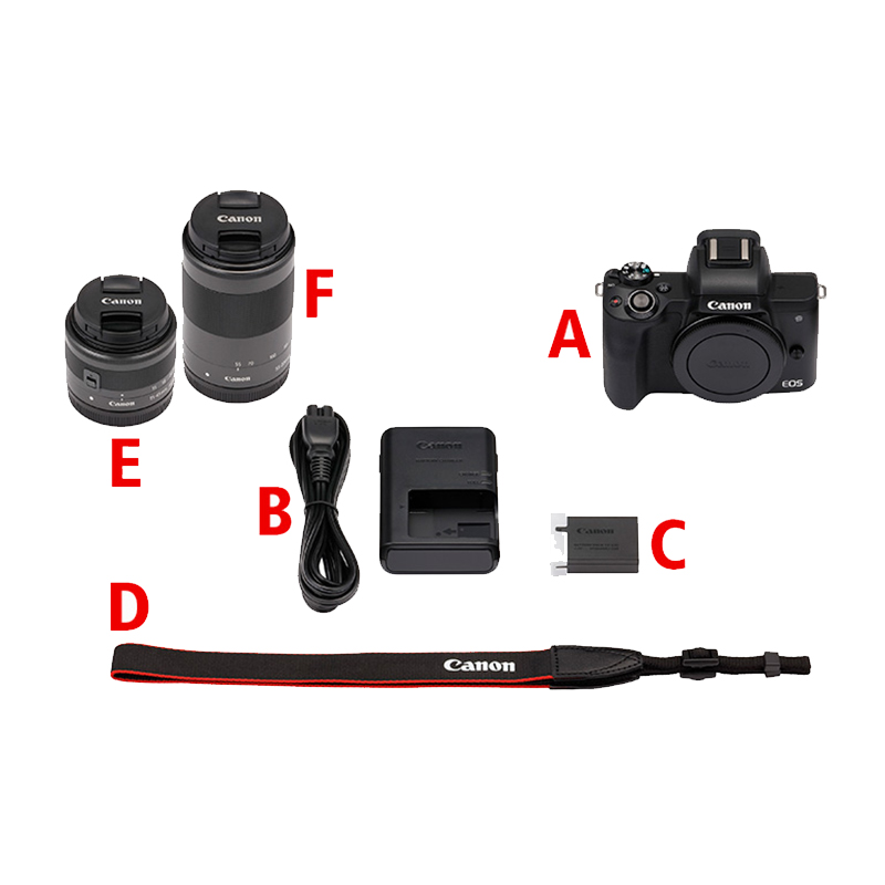 佳能(Canon)EOS M50黑色(15-45mm+ 55-200mm)黑色色数码微单双套高清大图