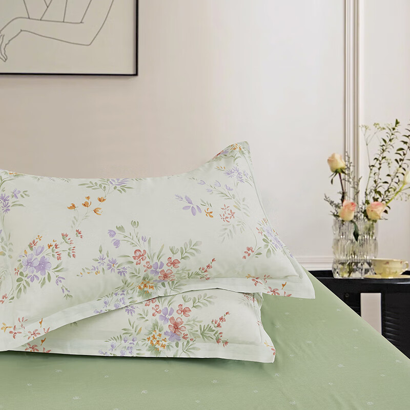 天琴床品四件套230*250cm柔软舒适浮光花屿纯棉佳品TQ-T177高清大图