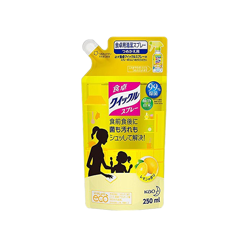 花王(KAO) 餐桌玩具家居用清洁除菌喷雾 柠檬香 替换装 250ml 多功能清洁剂