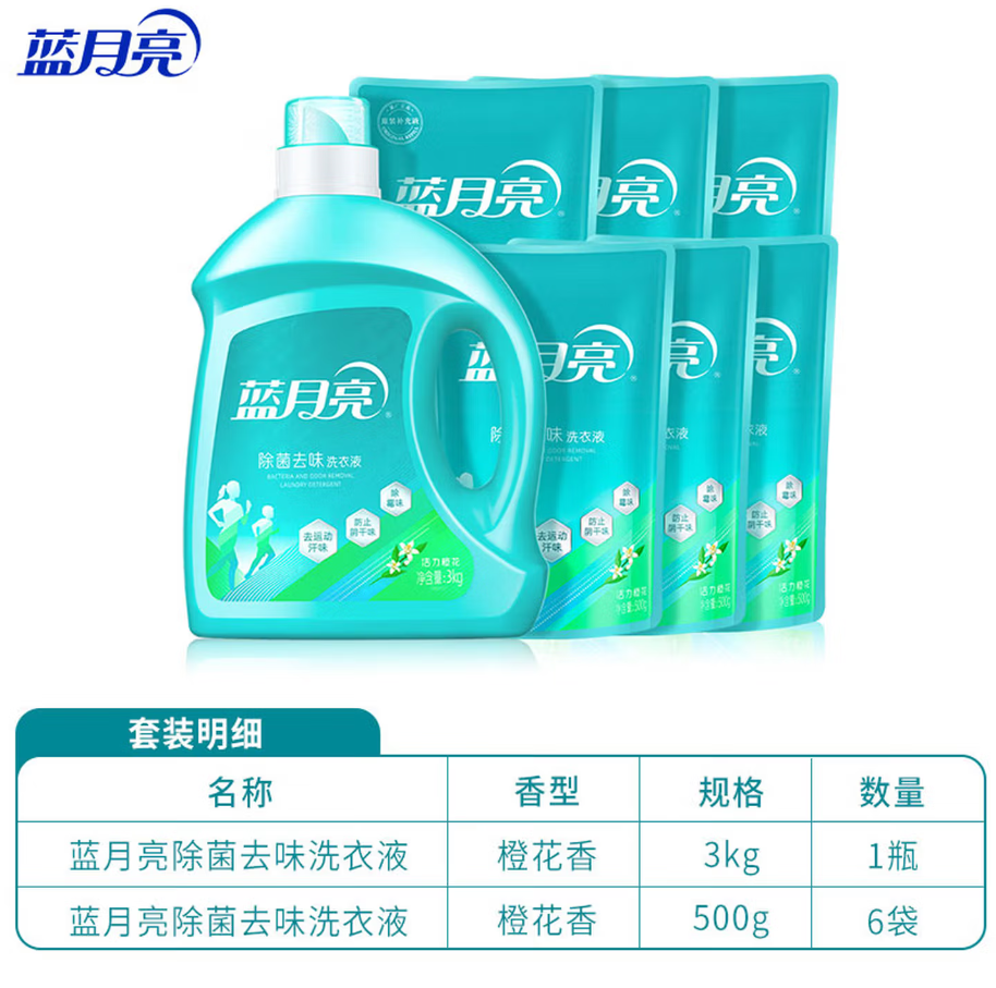 蓝月亮深层洁净洗衣凝珠高效去渍抗菌除菌温和护衣设计高清大图