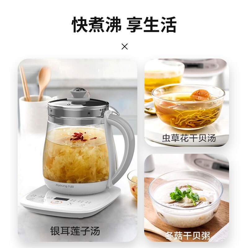 九阳 (Joyoung) 养生壶 DGD1506BQ 煎药壶迷你玻璃花茶壶煮茶器电水壶热水壶烧水壶电热水壶1.5L