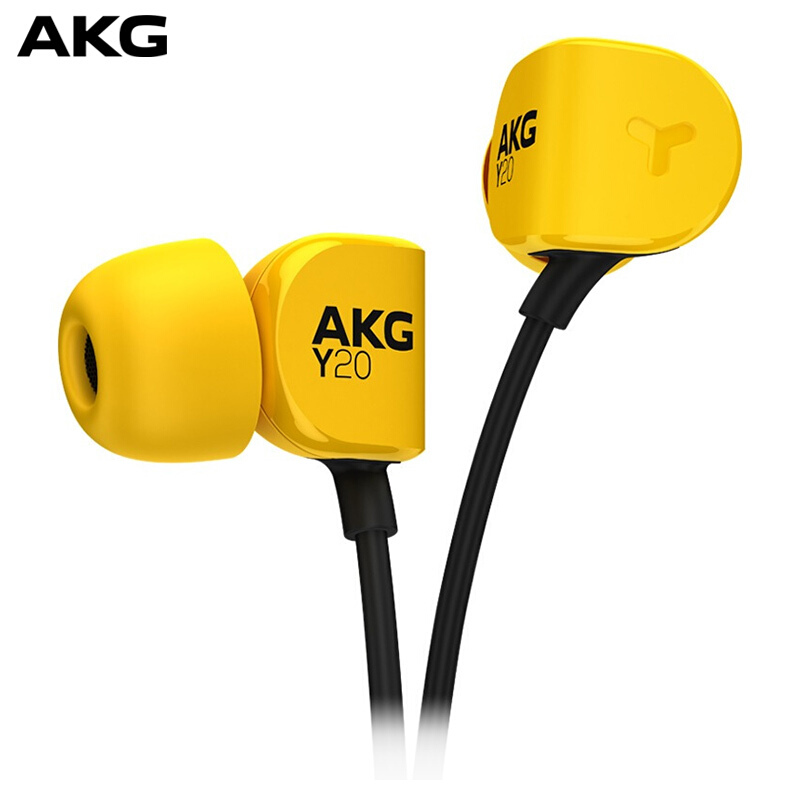 AKG Y20U入耳式耳机 手机耳机 立体声音乐耳机 通用线控潮流出街 带麦可通话 黄色
