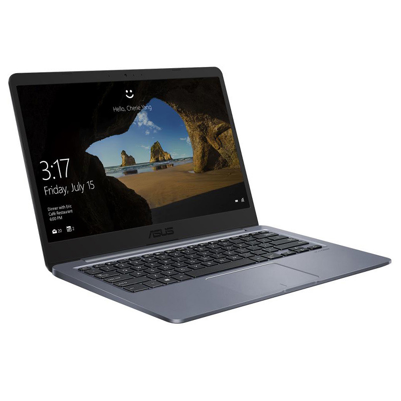 华硕顽石(ASUS) E406MA 14英寸窄边超轻薄笔记本电脑(Intel四核 4G 128G EMMC HDMI 1.3Kg)星空灰 官方标配