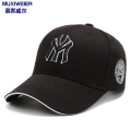 MUXIWEIER帽子男新品休闲韩版潮款百搭防晒刺绣字母鸭舌帽情侣棒球帽女时尚夏季遮阳四季帽子秋冬防风 黑白色