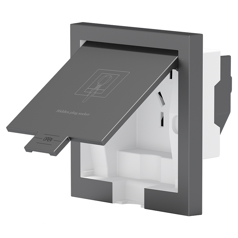 古达86型隐形插座嵌入式面板冰箱专用隐藏式内凹内嵌式墙壁五孔三孔