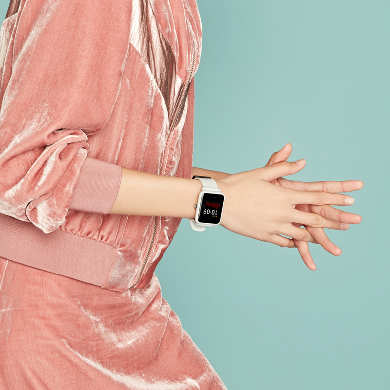 Amazfit 智能运动手表米动手表青春版1S 华米科技运动手表 GPS NFC 消息提醒 心率检测 暖粉