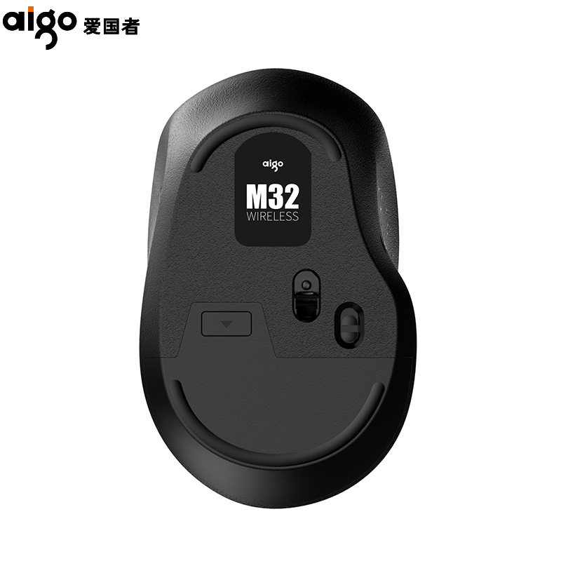 爱国者(aigo)M32黑色鼠标 无线鼠标 办公鼠标 安静鼠标 右手鼠标 超薄便携笔记本IPAD通用无线 黑色